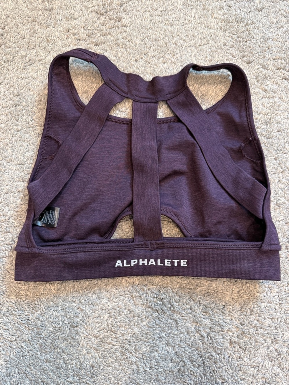 Alphalete | Trinity Strappy Back Sports Bra in Plum - Picture 5 of 7